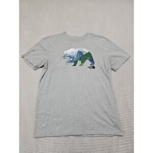 The North Face Shirt Mens Medium Gray Short Sleeve Bear Mountain Graphic